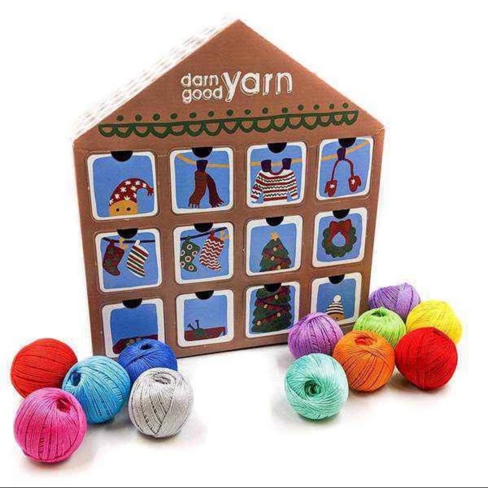 12 Day Yarn Advent Calendar Cotton Christmas XMAS Santa Gift Knit Crochet Craft